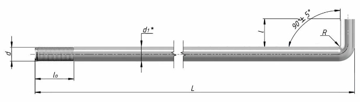 Изогнутые фундаментные болты 1.1