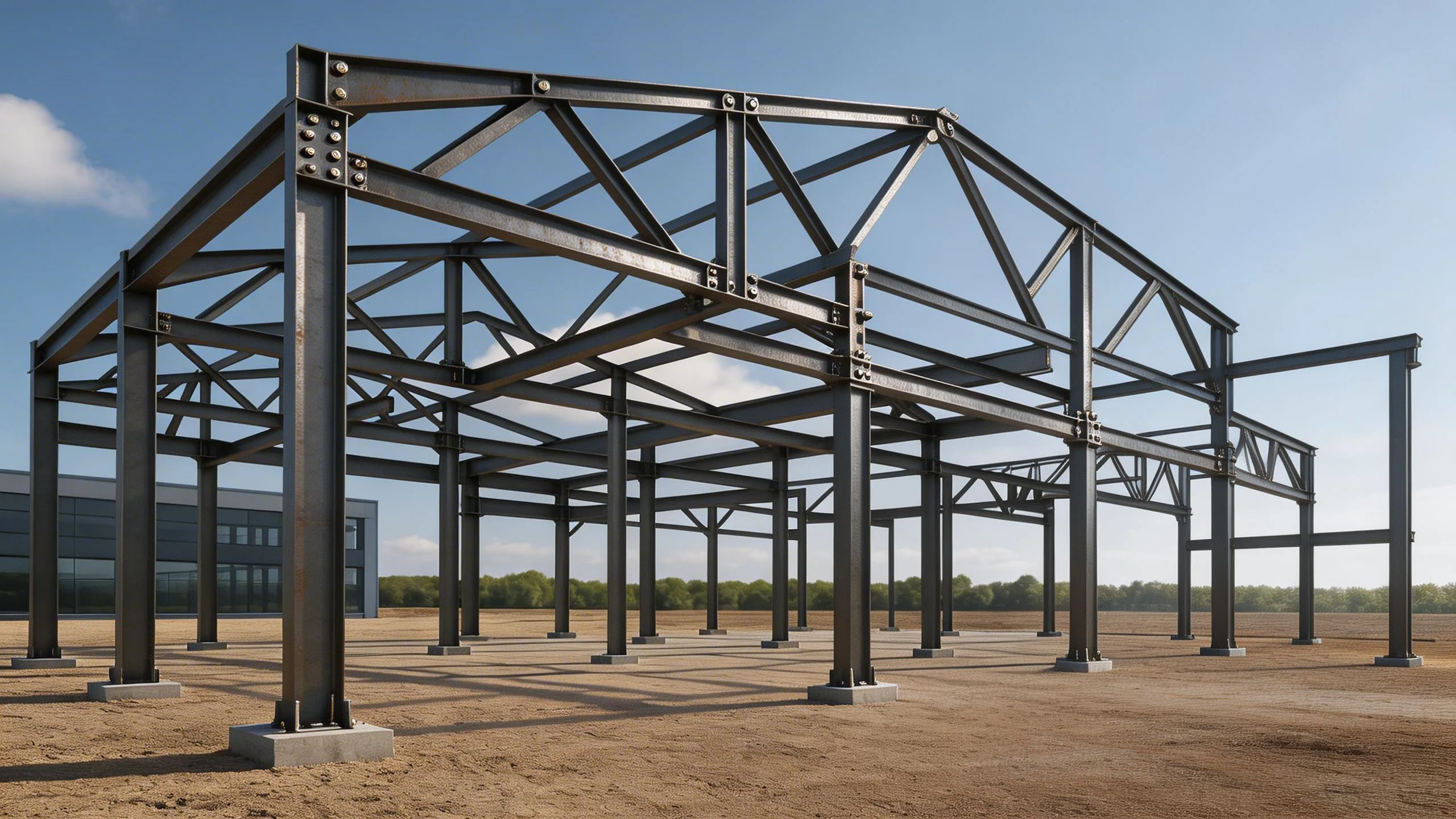 Изготовление металлических фахверков: стойки, колонны, ригели | Инвест Сталь