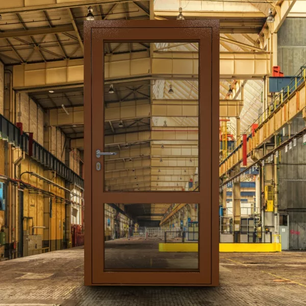 Противопожарная дверь максимального остекления ДМП-01 EIWS-60 с импостом профиль 80 мм