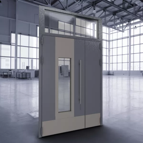 Техническая остеклённая подъездная дверь ДТМО-02Пд