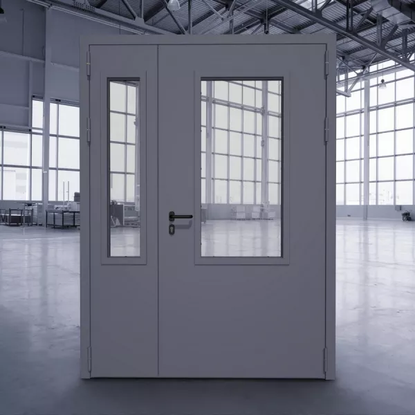 Техническая остеклённая дверь без порога ДТМО-02