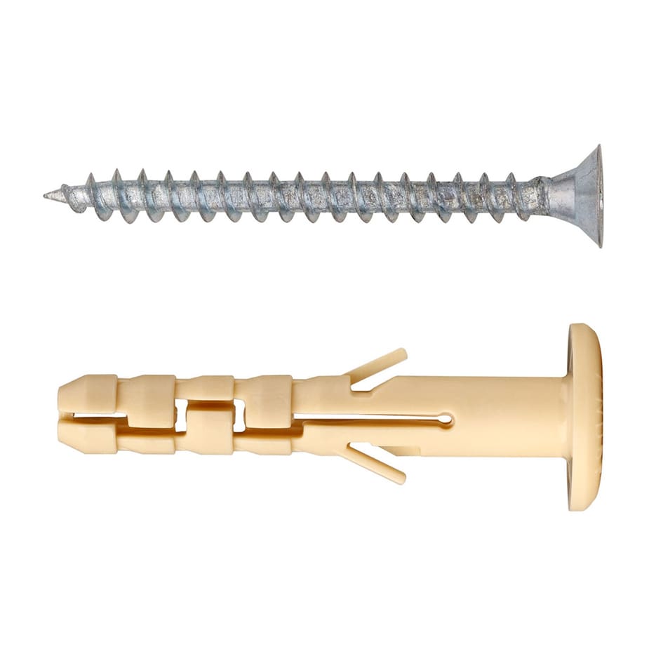 Дюбель распорный 6x40 мм нейлон с шурупом (200 шт.)