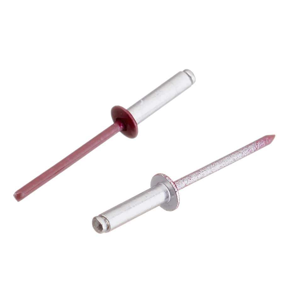 Заклепка вытяжная 4	0x16 мм алюминий/сталь красная RAL 3005 (100 шт.)