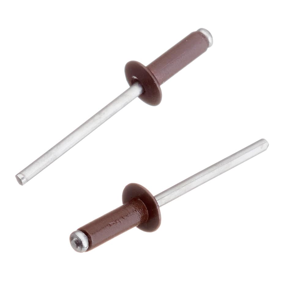 Заклепка вытяжная 4	0x12 мм алюминий/сталь коричневая RAL 8017 (100 шт.)