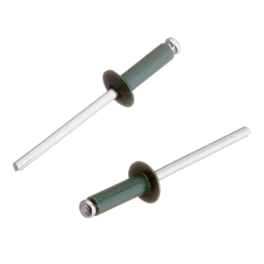 Заклепка вытяжная 4	0x12 мм алюминий/сталь зеленая RAL 6005 (100 шт.)