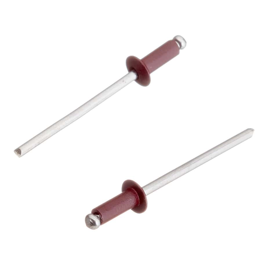 Заклепка вытяжная 3	2x8 мм алюминий/сталь красная RAL 3005 (100 шт.)