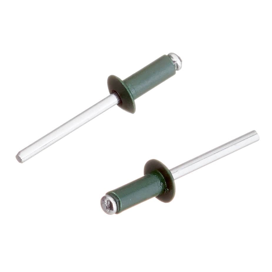 Заклепка вытяжная 4	8x12 мм алюминий/сталь зеленая RAL 6005 (100 шт.)