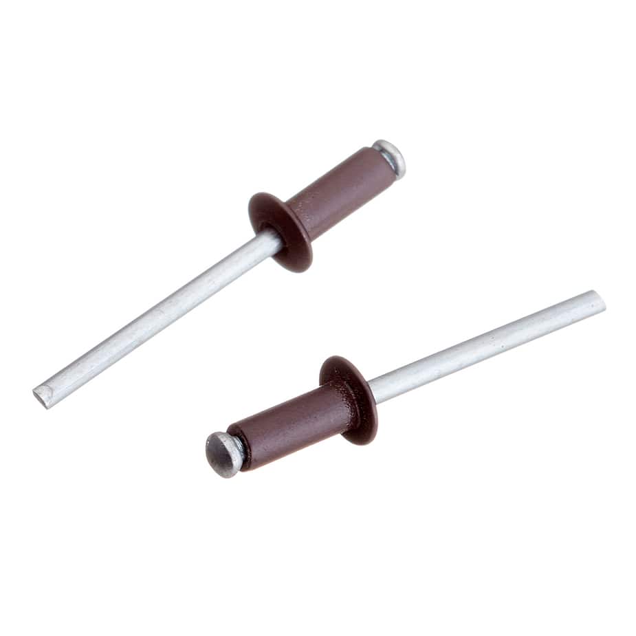 Заклепка вытяжная 4	8x12 мм алюминий/сталь коричневая RAL 8017 (100 шт.)