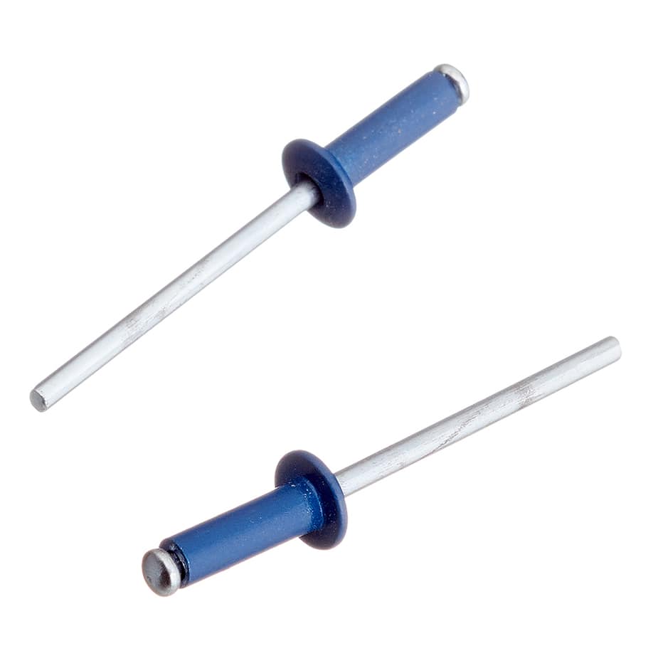 Заклепка вытяжная 4	0x12 мм алюминий/сталь синяя RAL 5005 (100 шт.)