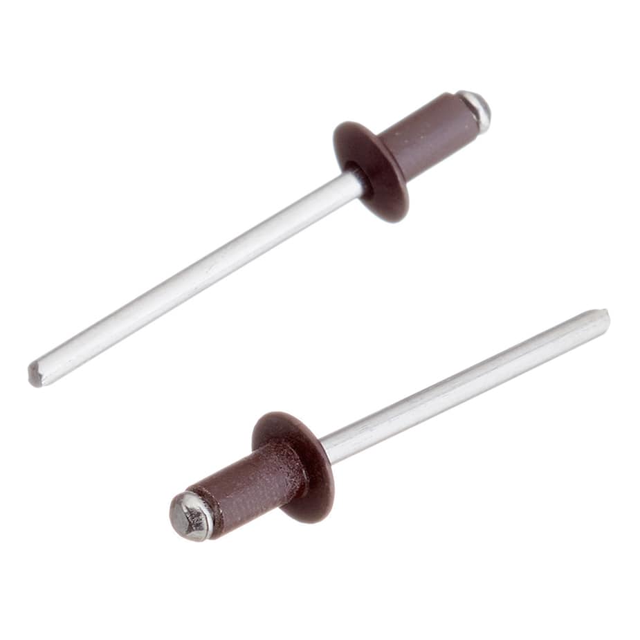 Заклепка вытяжная 4	8x8 мм алюминий/сталь коричневая RAL 8017 (100 шт.)