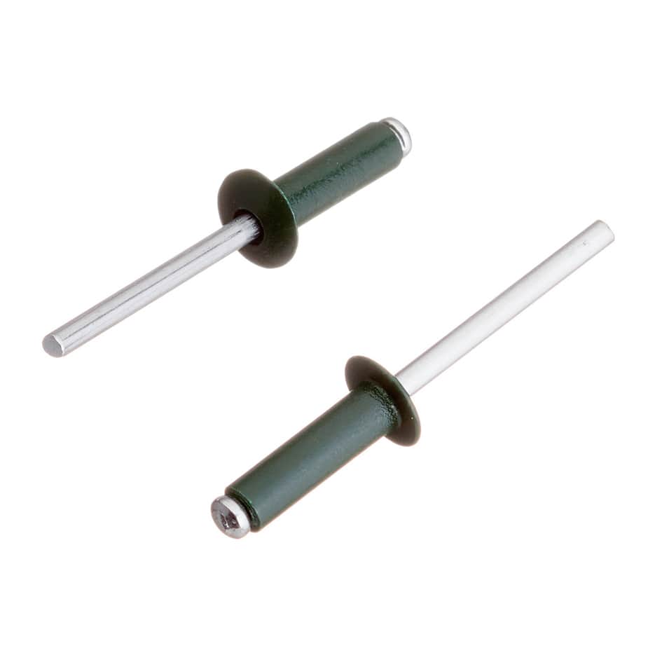 Заклепка вытяжная 4	8x16 мм алюминий/сталь зеленая RAL 6005 (100 шт.)