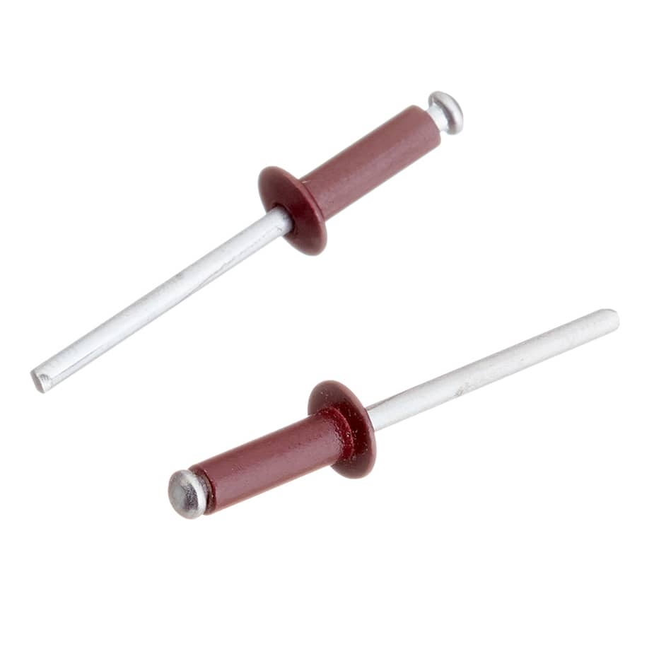 Заклепка вытяжная 4	0x12 мм алюминий/сталь красная RAL 3005 (100 шт.)