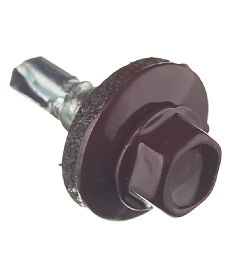 Саморезы кровельные с буром 19х5	5 мм металл-металл коричневые RAL 8017 (70 шт.)