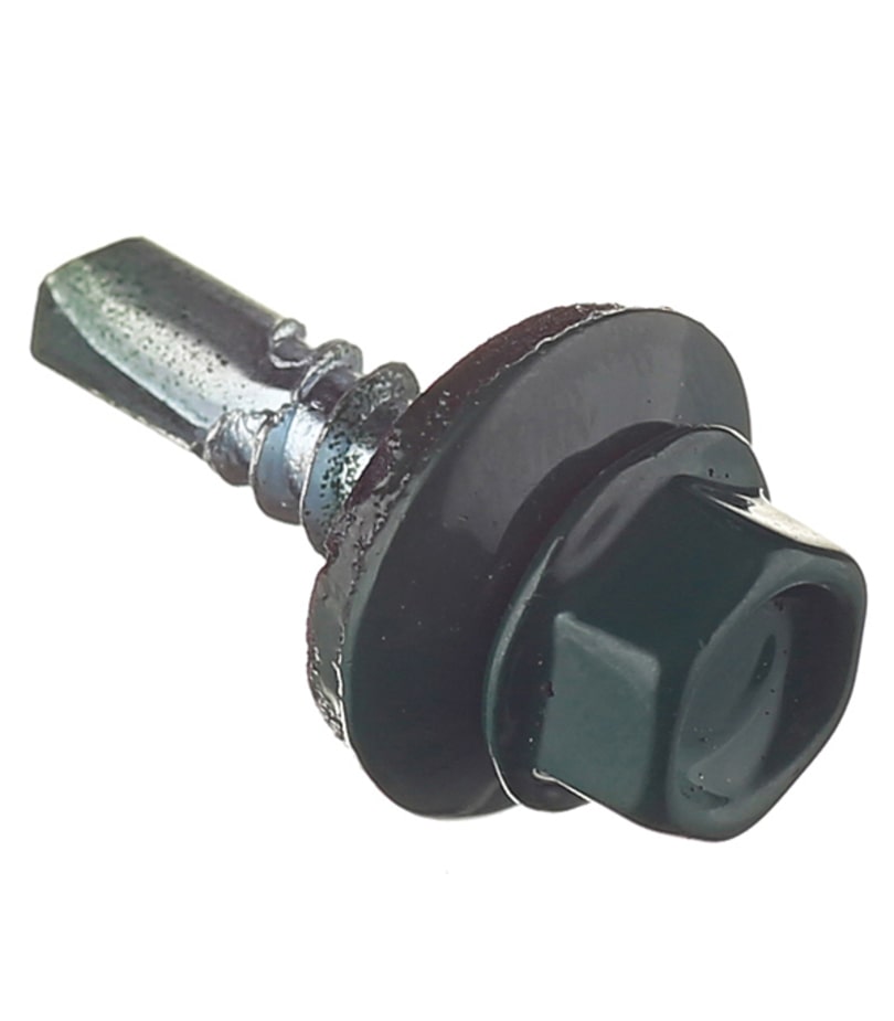 Саморезы кровельные с буром 19х5	5 мм металл-металл зеленые RAL 6005 (70 шт.)