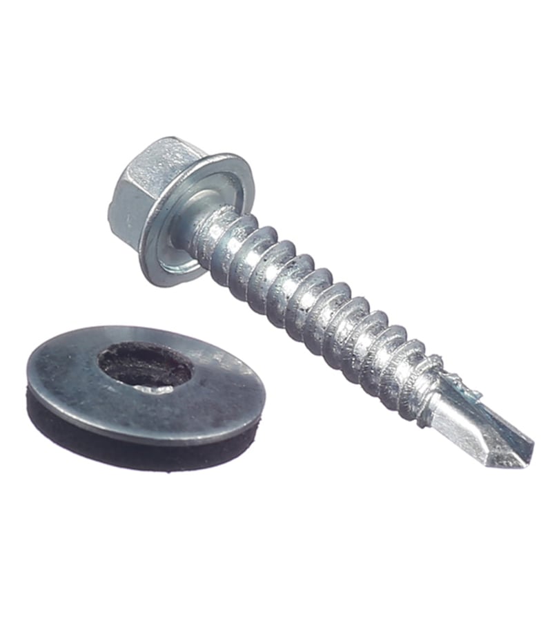 Саморезы кровельные с буром 35х4	8 мм металл-дерево коричневые RAL 8017 (250 шт.)