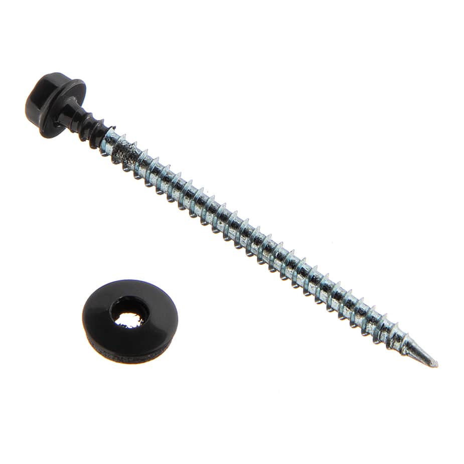 Саморезы кровельные с буром 70х4	8 мм металл-дерево графитовый серый RAL 7024 Daxmer (100 шт.)