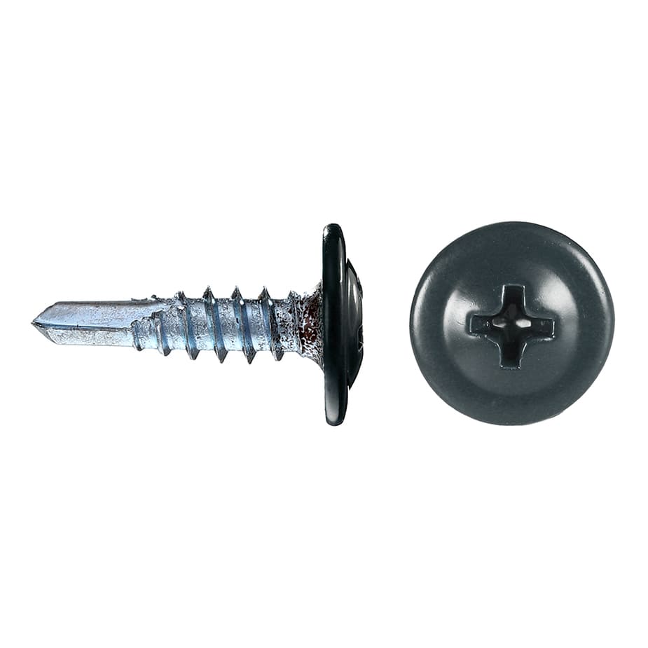 Саморезы клопы 16x4	2 мм с буром Daxmer (200 шт.) серый RAL 7024