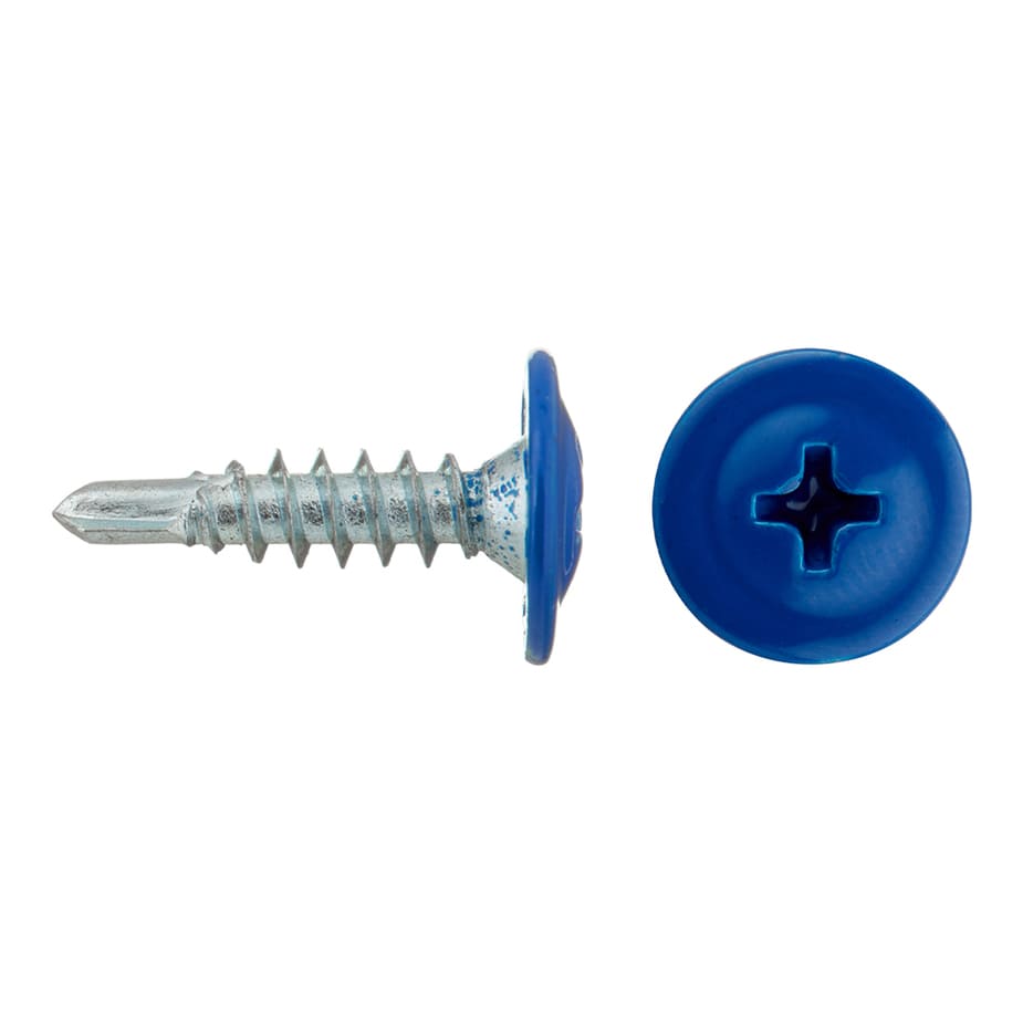 Саморезы клопы 16x4	2 мм с буром Daxmer (20 шт.) синий RAL 5005