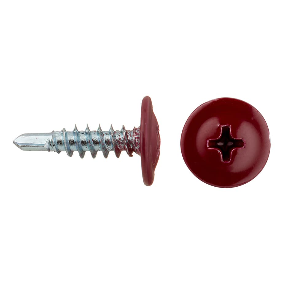 Саморезы клопы 16x4	2 мм с буром Daxmer (20 шт.) красный RAL 3005